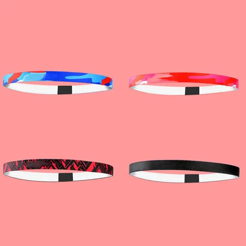 

4 Pcs Sport Fitness Headband Tennis Badminton Basketball Running Headbands Hair Sweat Band Non Slip Sweatband for Men Women