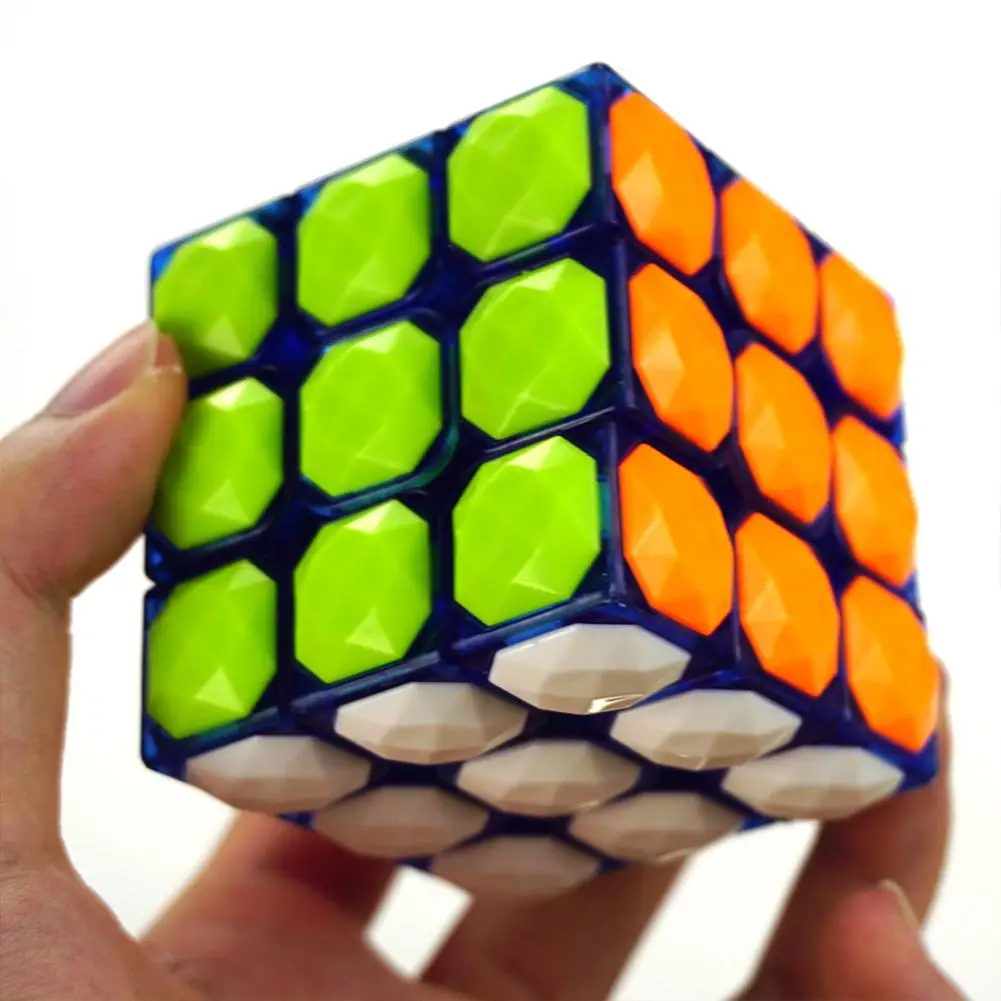 

Прозрачный магический куб 3x3x3, патч в форме алмаза, легко вращающийся Гладкий пазл, развивающая игрушка для детей