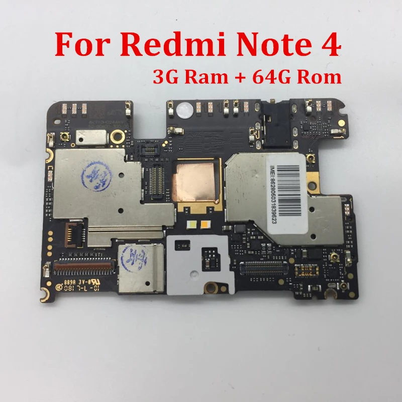 Материнская плата разблокированная схемы для RedMi NOTE 4 Hongmi NOTE4 CPU MTK Helio X20 3 + 64GB |