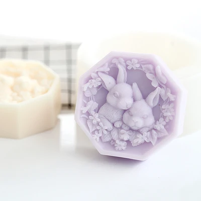 Słodki królik kształt silikonowe do mydła formy wielokrotnego użytku silikonowe formy do DIY domowe rzemiosło robienie mydła wielkanoc sprzyja