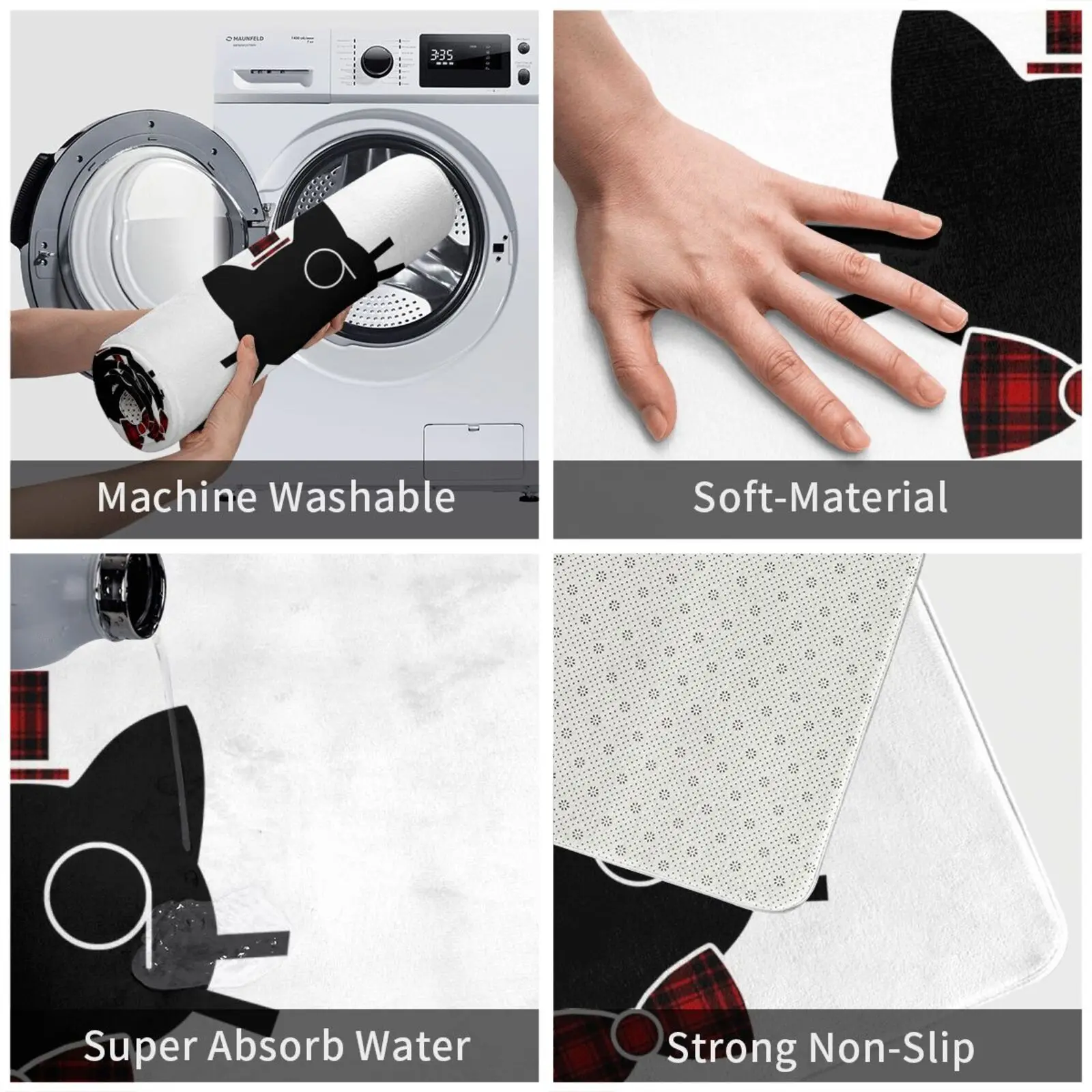 Ковер Mr Kitty (в клетку) коврик подушка Мягкий Нескользящий котенок шикарный ковер