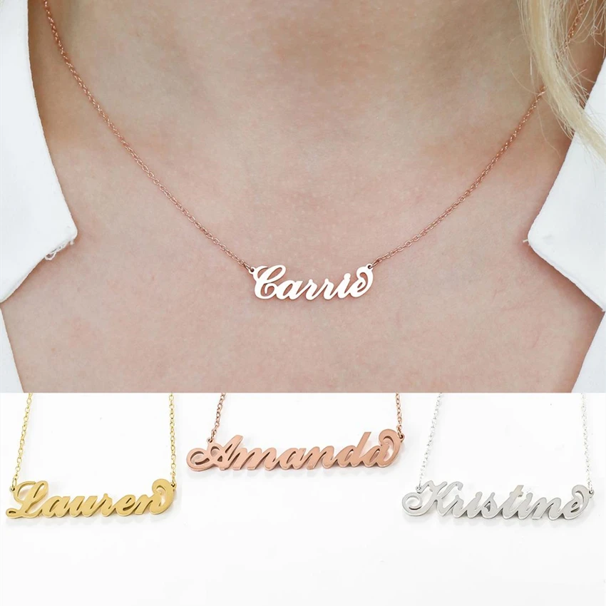 Ожерелье с именем Русалочки Индивидуальные ювелирные изделия розовое золото