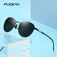 fuqian 2020 round polarized sunglasses men women fashion rimless sun glasses male ultra light tr90 drivers eyeglasses uv400