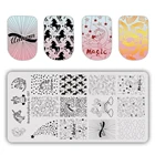 BeautyBigBang 1 шт. 6*12 см прямоугольные пластины для стемпинга ногтей летние цветочные геометрические штампы для дизайна ногтей шаблон трафареты для изображения