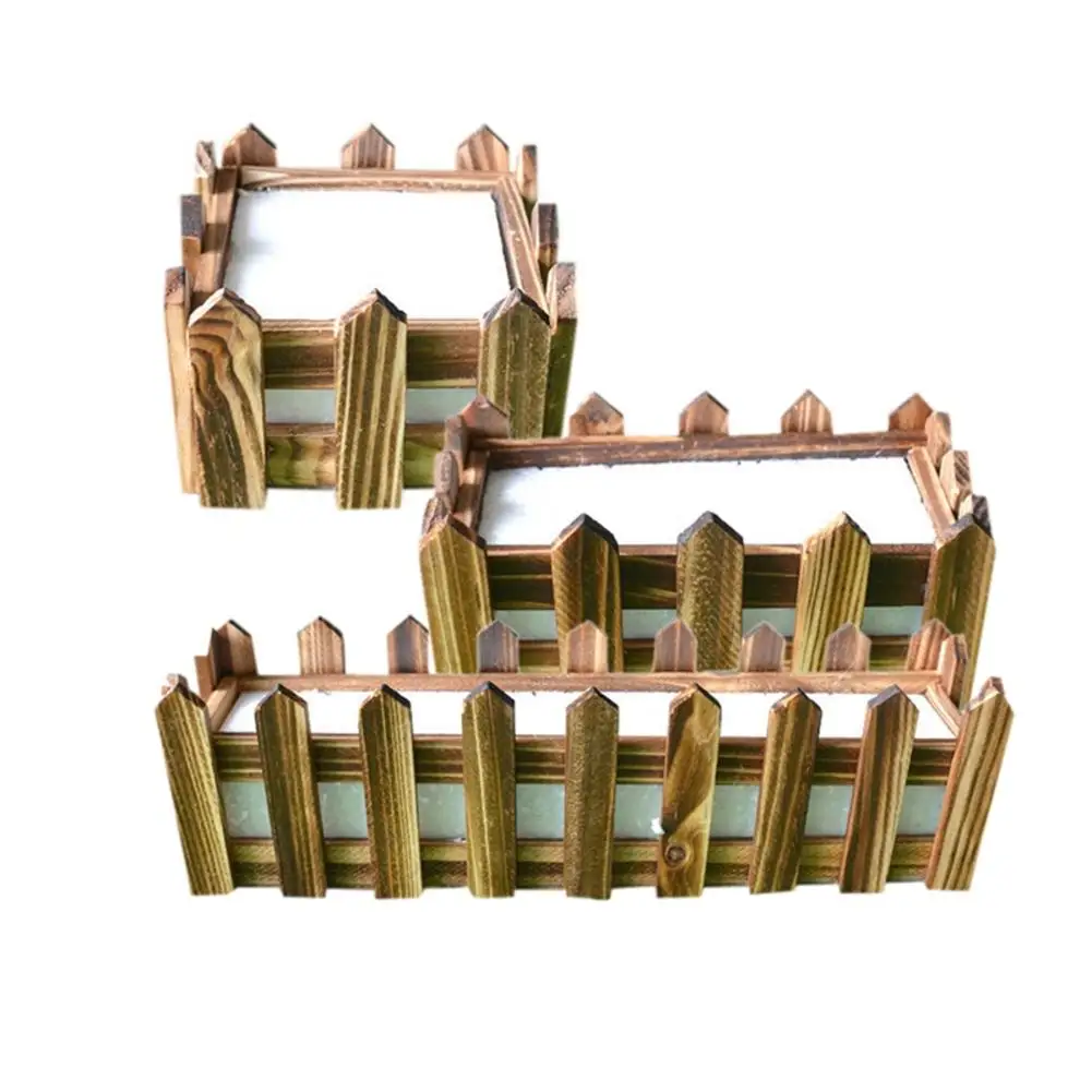 1 шт. карбонизированный деревянный цветочный горшок забор основной цвет