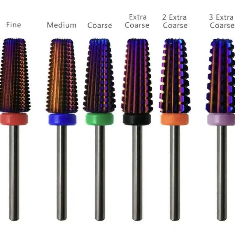 

5 в 1 Многофункциональное Коническое сверло для ногтей, используется как для левых, так и для правшей, карбидная Вольфрамовая сталь (грубая, ф...