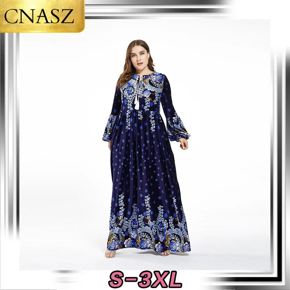 Новая мода высокоэлегантное женское платье с принтом размера плюс новое зимнее