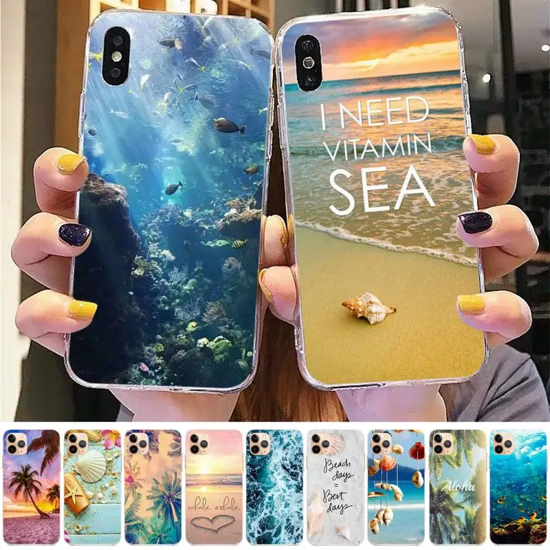 

Beach Phone Case for iphone 13 8 7 6 6S Plus X 5S SE 2020 XR 11 12mini pro XS MAX