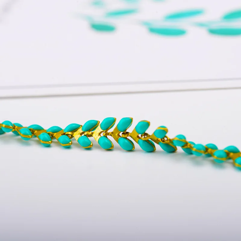 ZYZQ 2019 браслеты-листья с темно-зеленым камнем весенние стильные винтажные