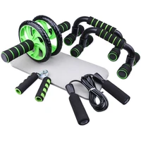 wheel roller fitness set push jump rope workout train abdominal portable