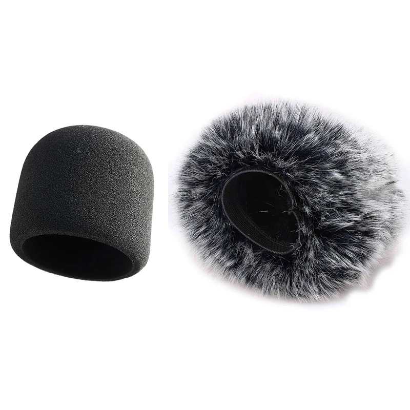

2 Pcs Professional Windscreen for Covers Other Large Microphones, Black & Gray