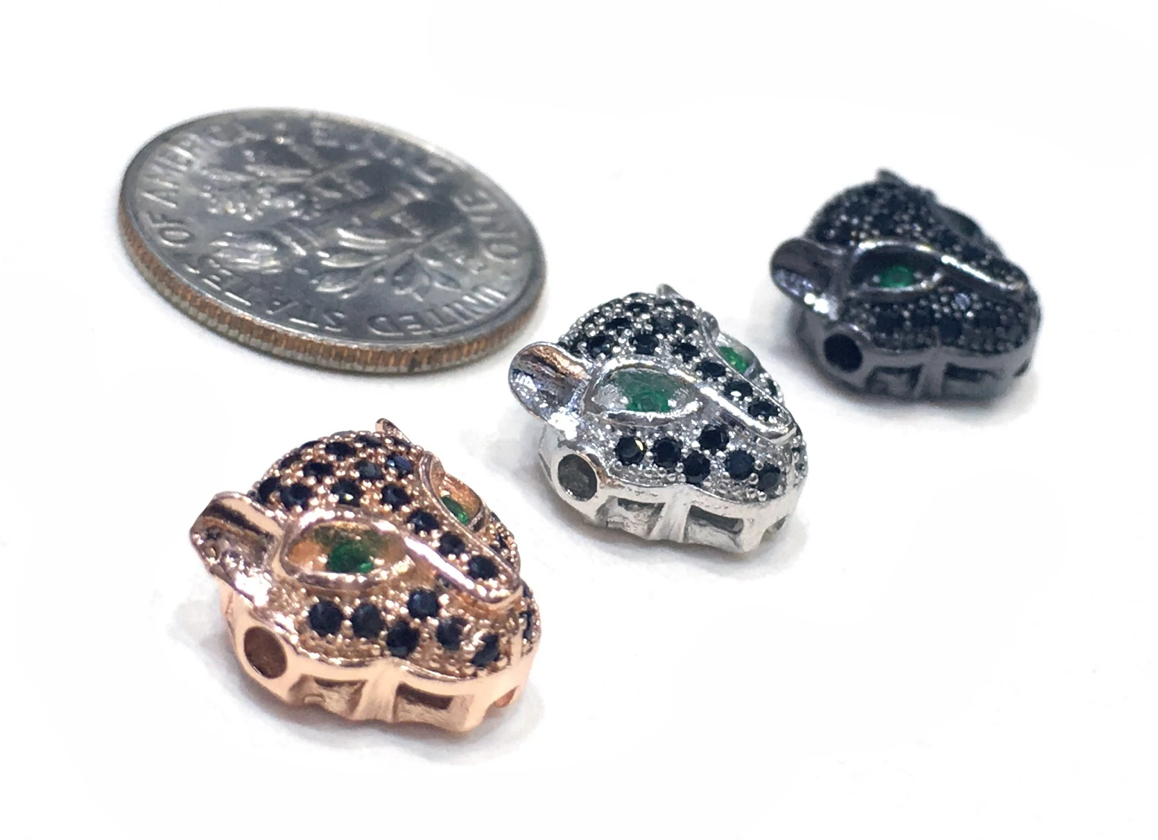 

11x11mm Brass Micro Pave CZ Zircon Tiger Heads Spacer Charm Finding Bead Accessories Bracelet Necklace DIY Jewelry Design Making