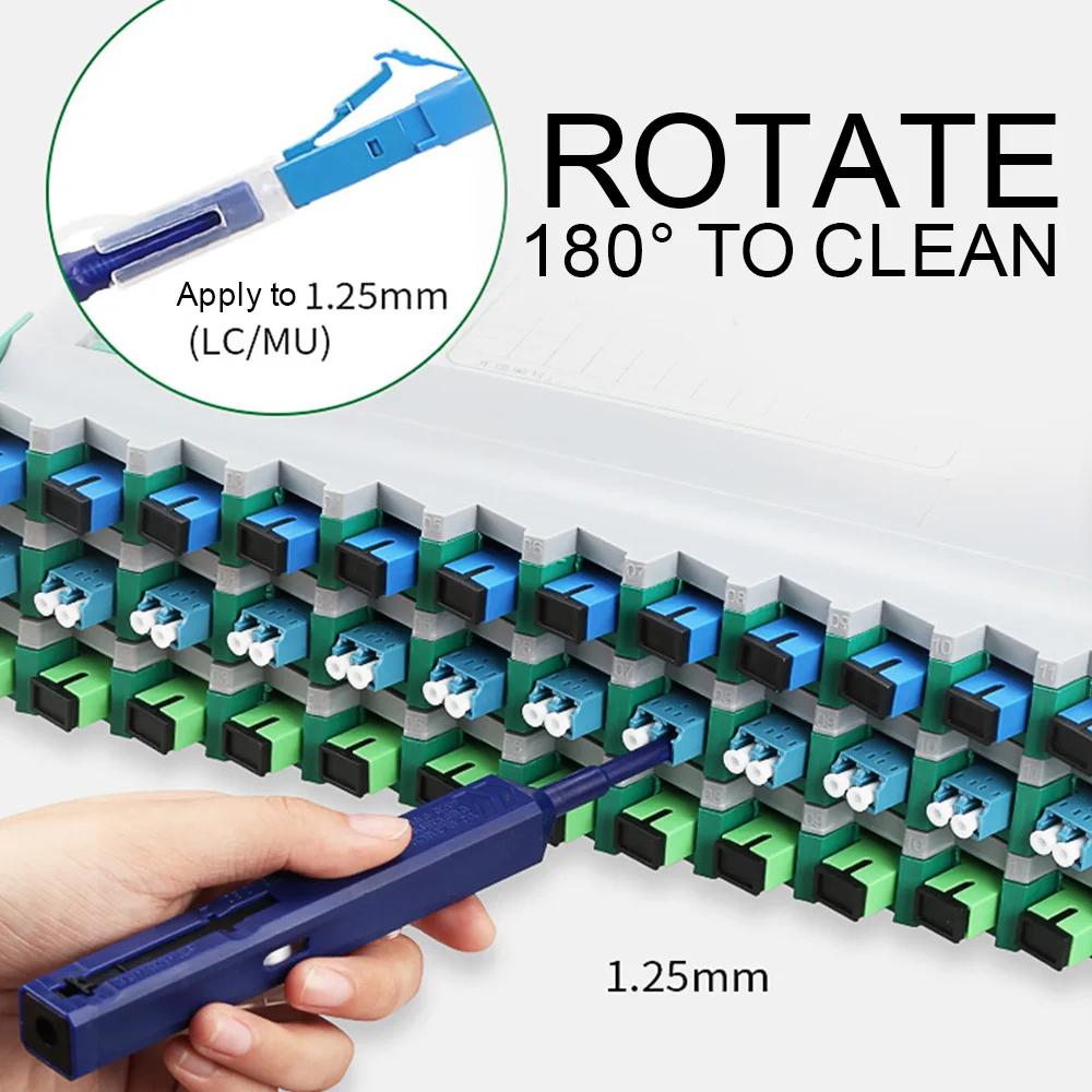 

Fiber Optic Cleaner Pen Fiber Optic Cleaner Connectors Cleaning 800+Cleans for LC/MU 1.25mm UPC/APC Ferrules Push Type
