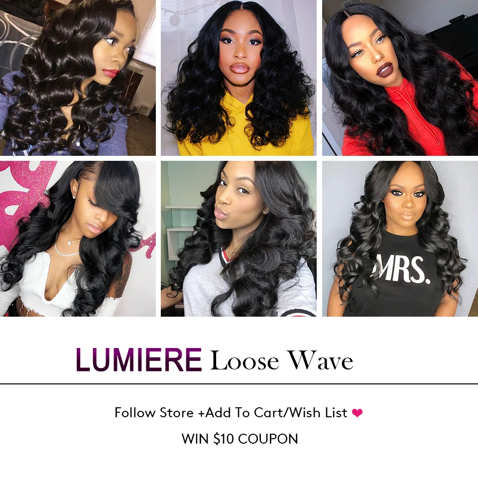 Lumiere волосы волнистые объемные пряди с закрытием перуанские фронтальной