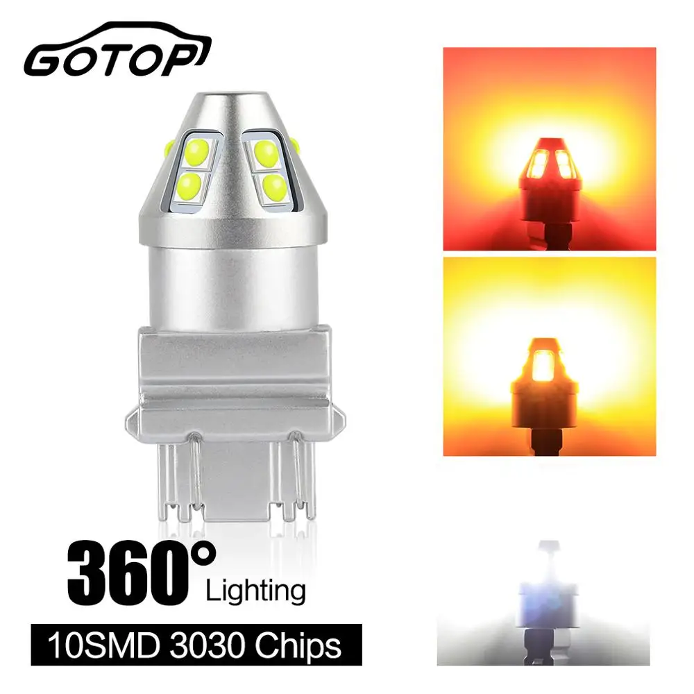 1 шт. T20 7440 7443 W21W W21/5 Вт Светодиодный светильник 10SMD 3030 чипы T25 3157 P27/5 Вт указатель поворота 6000K парковка светильник s белого цвета-красный, желтый, 12V