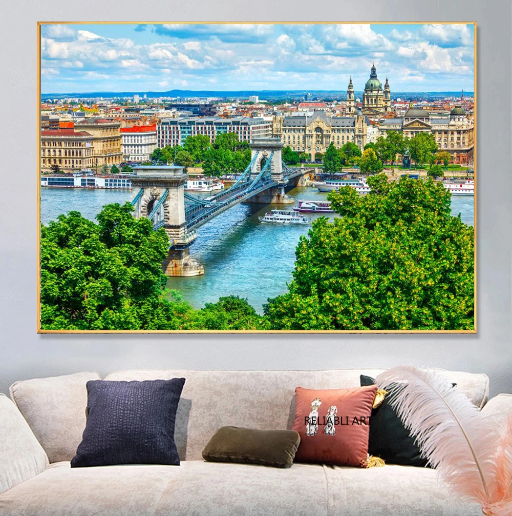 

Nature Abstract Landscape Building Canvas Painting Wall Art Posters Prints Wall Pictures for Living Room Home Wall Cuadros Decor