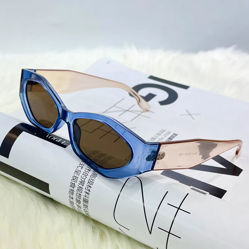 2022 Popular Fashion Small Polygon Women Sunglasses Retro Vintage Colorful Eyewear Shades UV400 Men Trending Cat Eye Sun Glasses |