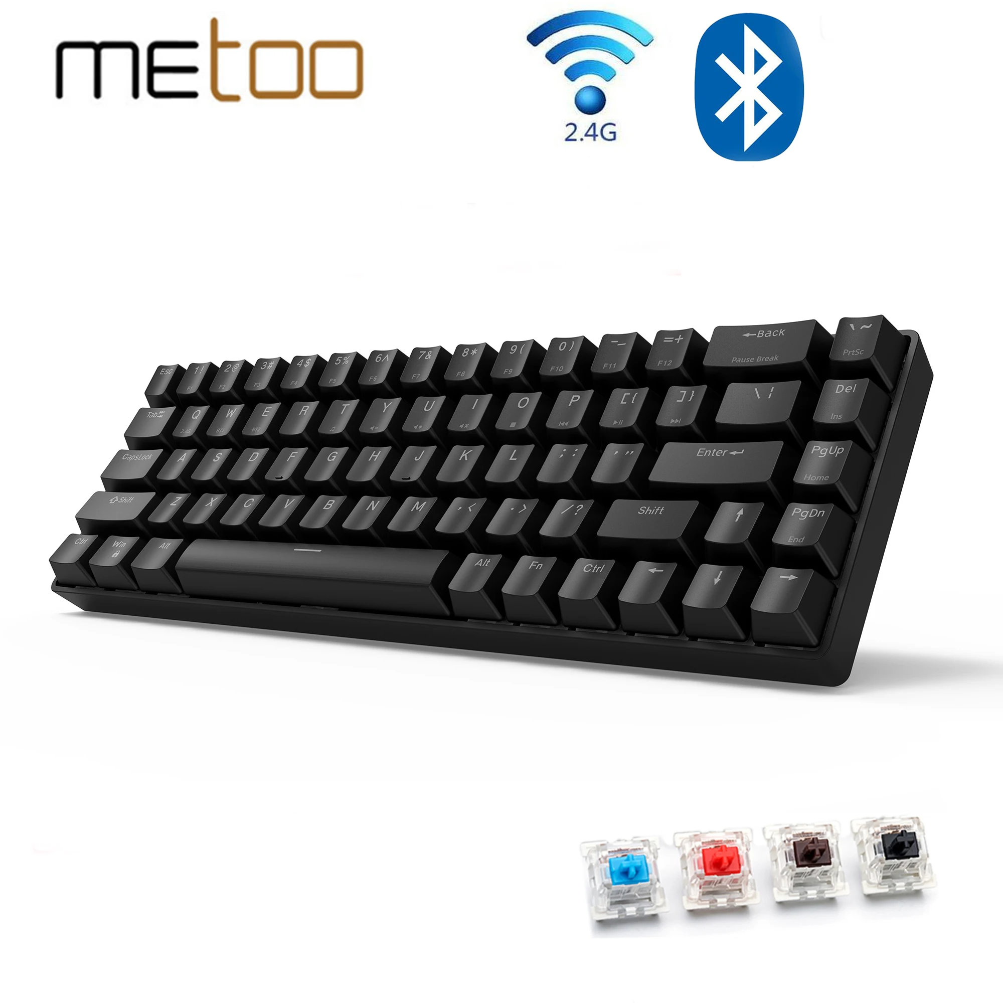 Беспроводная Механическая bluetooth клавиатура игровая с красным/синим/коричневым