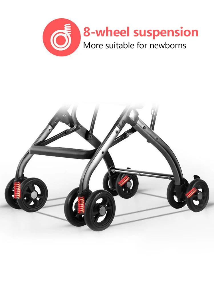 Детская коляска Ультра Легкая Складная может сидеть Лежащая детская портативная