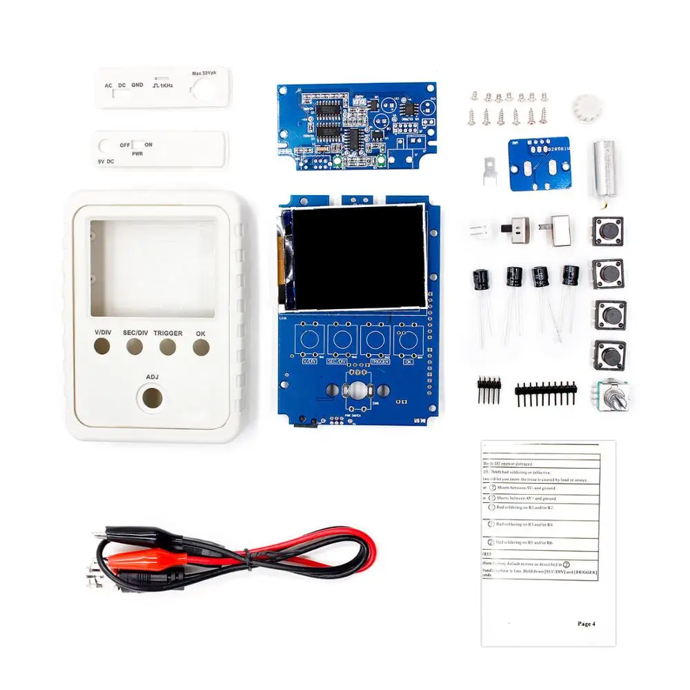 Светло-голубой DSO FNIRSI-150 15001K DIY цифровой осциллограф комплект с корпусом - Цвет: Светло-голубой