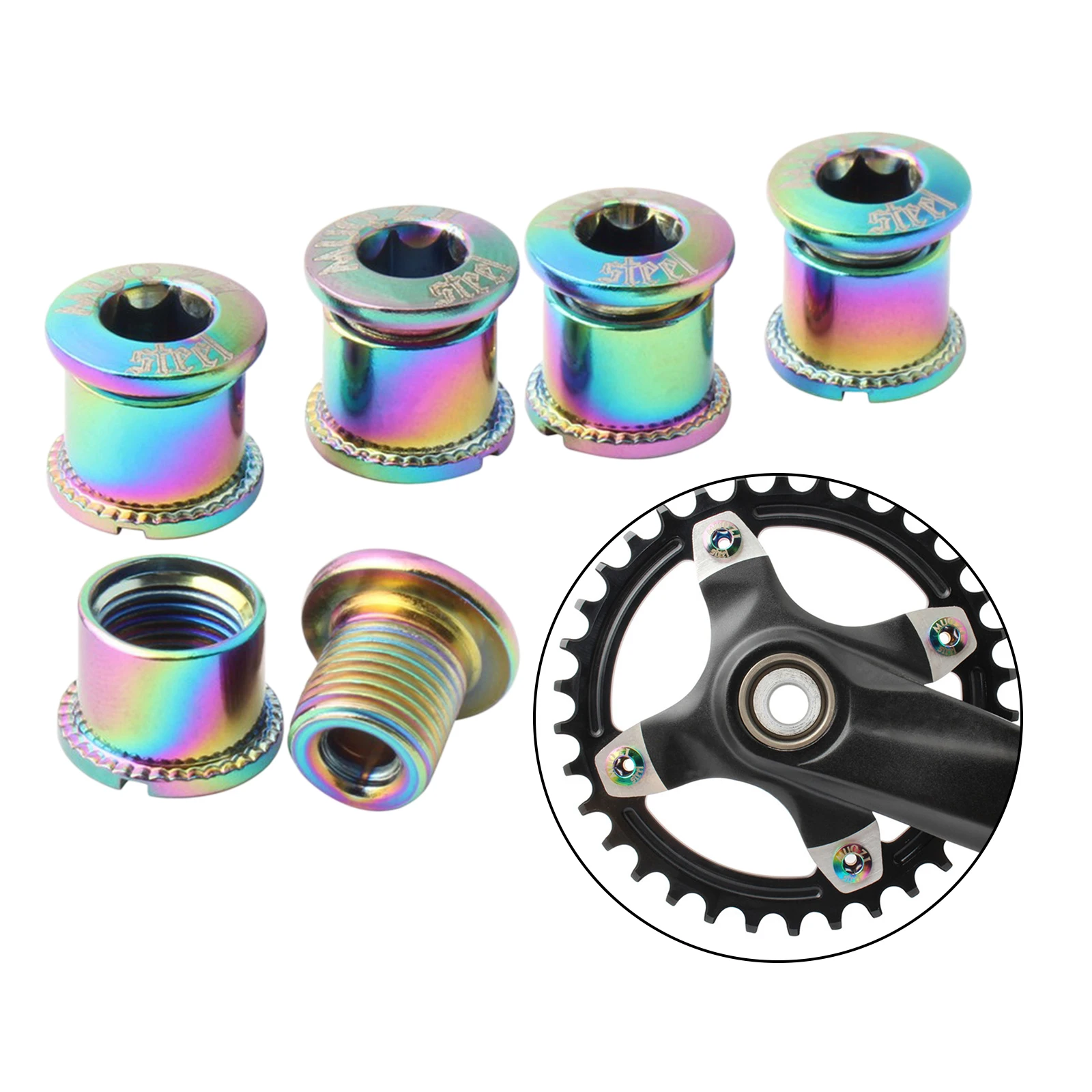 5x Сталь передняя Звездочка Болт гайки велосипедная звездочка цепной передачи