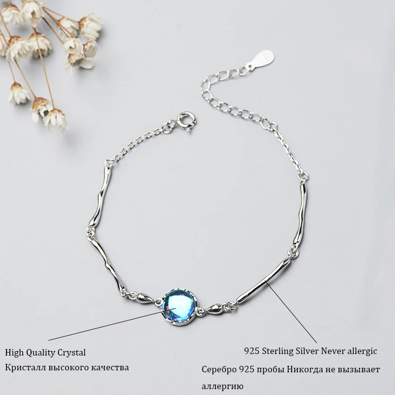 Женский браслет из серебра 925 пробы с кристаллами|Гибкие и жесткие браслеты| |