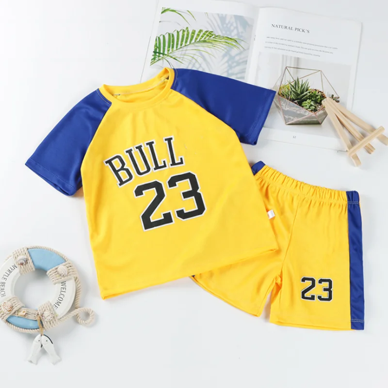 

Boys Sports Basketball Clothes Suit Summer Children's Fashion Leisure Vest Shorts 2pcs Toddler Boy Short Sleeve Suit For 3-10Y