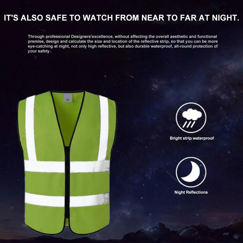 

Vest Yellow Orange Blue Green Color Reflective Fluorescent Outdoor Safety Clothing Running Ventilate Safe High Visibility