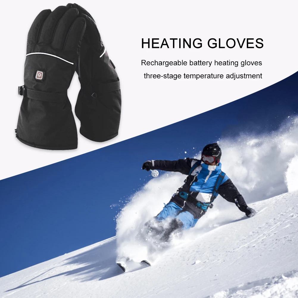 

2pcs Electric Heated Gloves Cycling Skiing Snowboarding Touch Screen Gloves Adjustable Temperature Glove with Battery Boxes