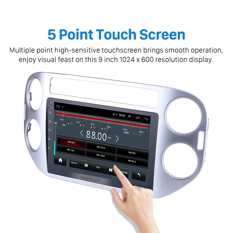 Harfey 3G WIFI Android 8 1 Aux SWC 9 &quotАвтомобильный мультимедийный плеер для 2010 2015 VW Volkswagen Tiguan