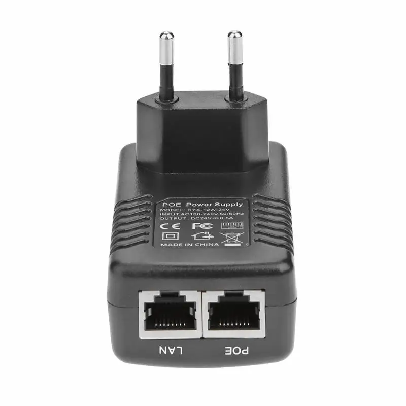 24 В 0.5A 12 Вт Настенный разъем POE инжектор Ethernet адаптер ip-телефон камера переключатель