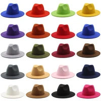 solid color wholesale fedora hats 2021 women and men kids in wide large brim summer new designs unisex 62