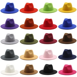 Solid Color Wholesale Fedora Hats 2021 Women And Men Kids In Wide Large Brim Summer New Designs Unis in India