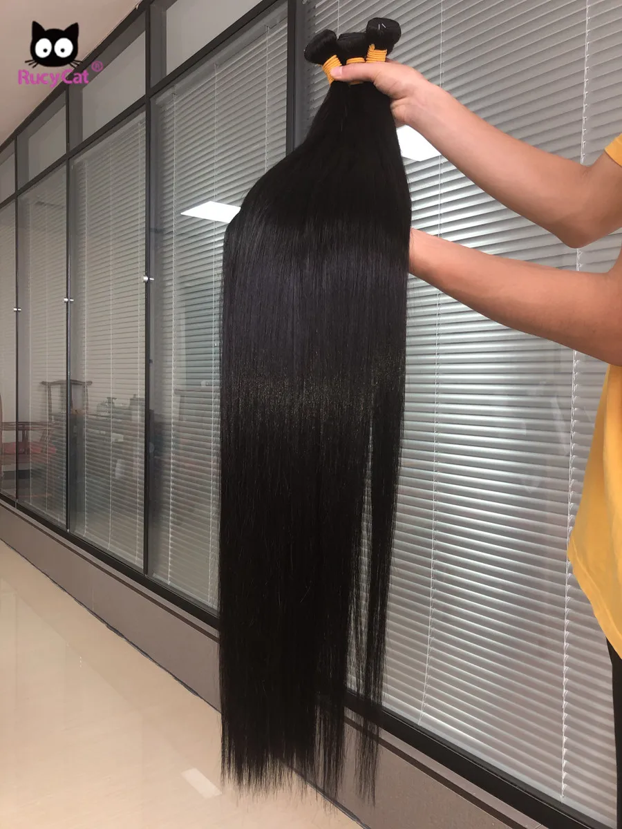 Прямые пряди человеческих волос RucyCat Remy в пучках льские пучки 30 дюймов 1/3/4 шт.