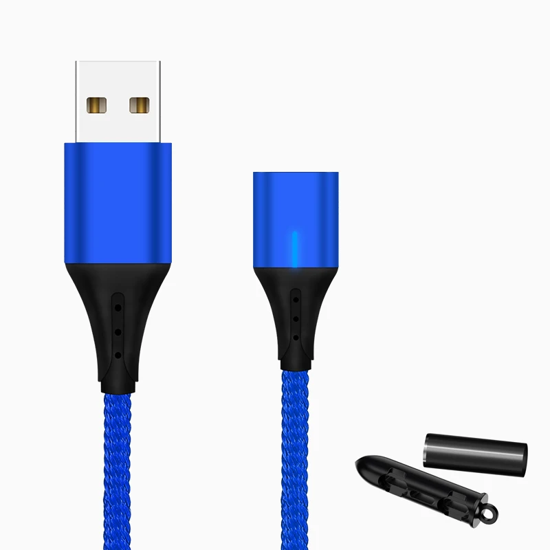 blue no plug SUNPHG мобильного телефона 3A Магнитный кабель Зарядное устройство 2 м микро Тип usb C кабель для передачи данных для iPhone x samsung S8 S9 huawei Быстрая зарядка 3,0 - Цвет: blue no plug