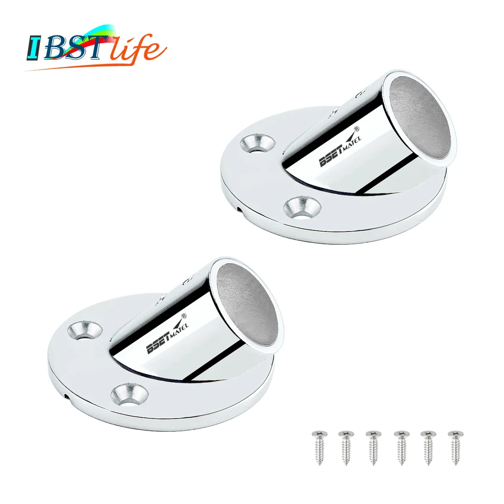 

2PCS Multiple Angles 316 Stainless Steel Boat Round Base Marine Hand Rail Fitting Rail Tube Stanchion Base Column Accessories