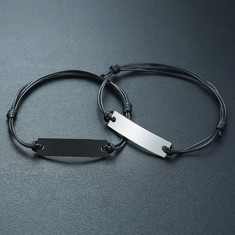 PERSONALIZED LEATHER TAG ID BRACELET CUSTOMIZE YOUR OWN MESSAGE INITIALS DATE NAME BIRTHDAY GIFT FOR HIM | Украшения и аксессуары