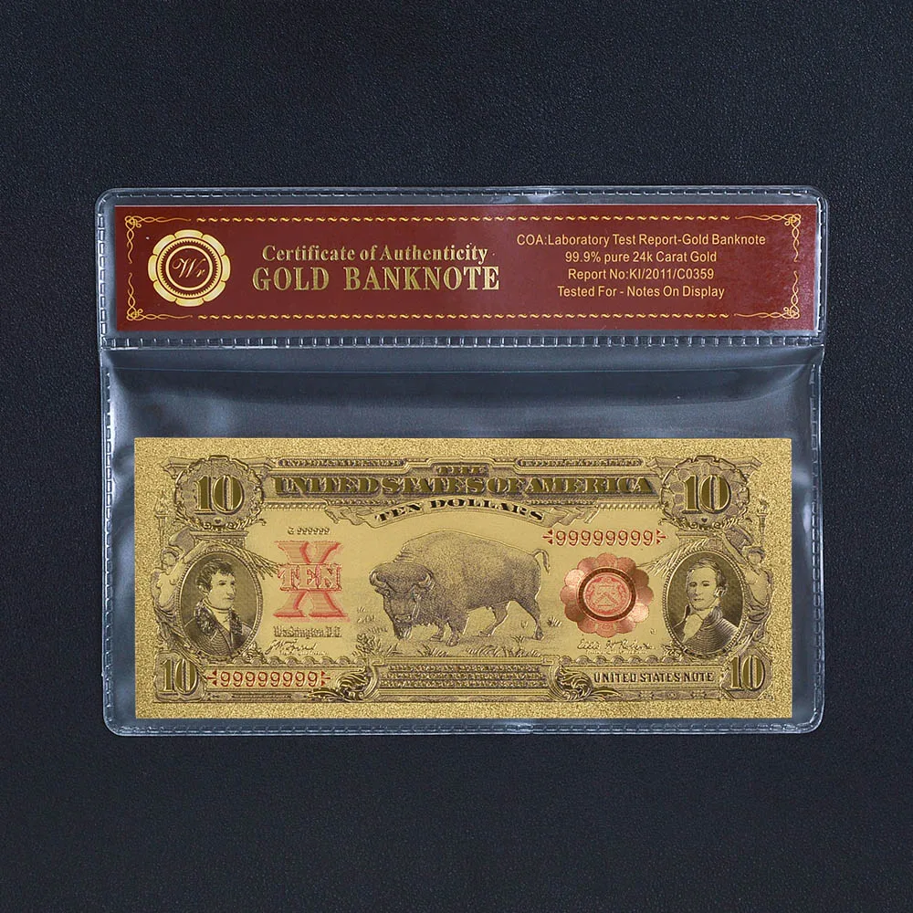 WR US Fake Money 20 Dollar Gold Banknotes with Frame American 100 Trump Bills Non-currency Collections Gift Dropshipping | Дом и сад