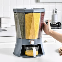 rotating cereal containers automatic grain storage bin rice storage box grains dispenser food grain storage container