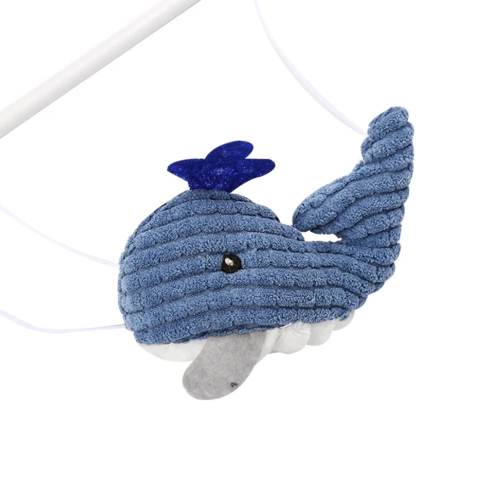 

1PC Plush Whale Pet Kitten Cat Teaser Stick Wand Rod Funny Interactive Play Toy Pet Supplies
