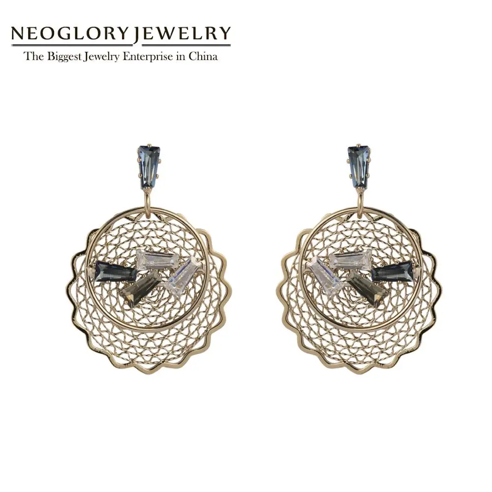 Женские Кружевные серьги Neoglory сережки-подвески в сеточку модные ювелирные