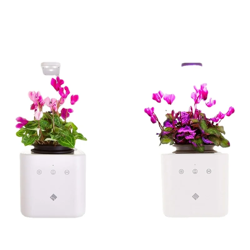 Smart home garden planter, Self watering smart mini plant pot, LED growing system and Remote system all control by mobile APP