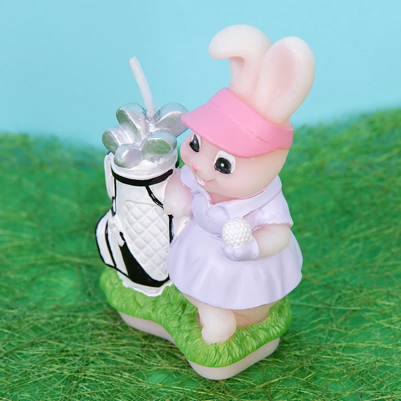 Обрезанный кролик с клюшкой для торта декорация свечей принадлежности детского