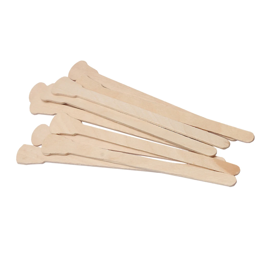 100 Pieces Wooden Hair Removal Sticks Wax Applicator Waxing Beans Spatulas for Facial Mask | Красота и здоровье