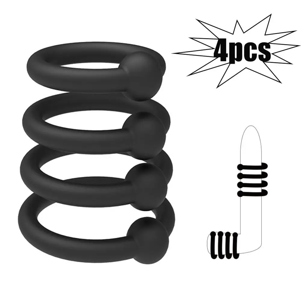 4 шт./компл. кольцо для пениса Эрекция секс игрушки мужчин Задержка эякуляции