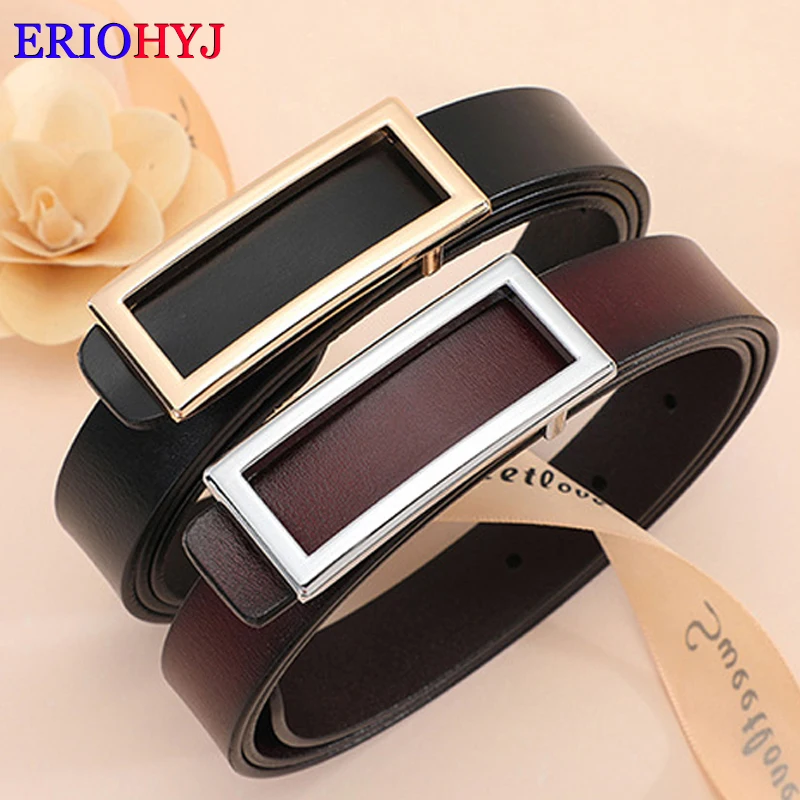 Ремень женский кожаный с круглой пряжкой, профессиональный узкий модный для одежды под джинсы, для студентов