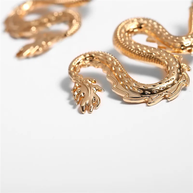 Женские серьги подвески с драконом большие в стиле панк подарочные украшения для