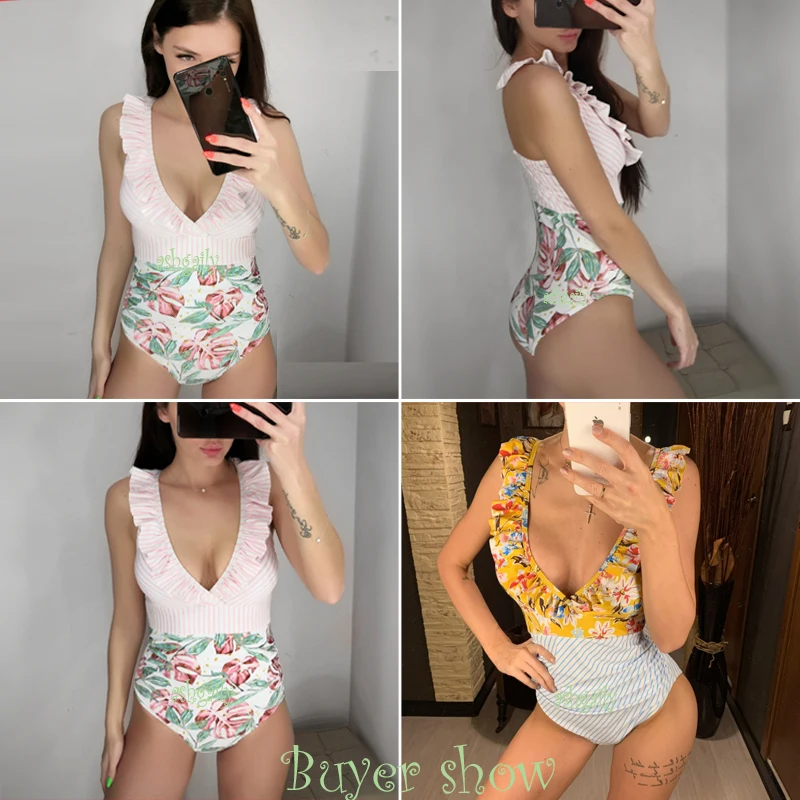 2020 сексуальный Полосатый Цельный купальник женский купальный костюм с пуш-ап