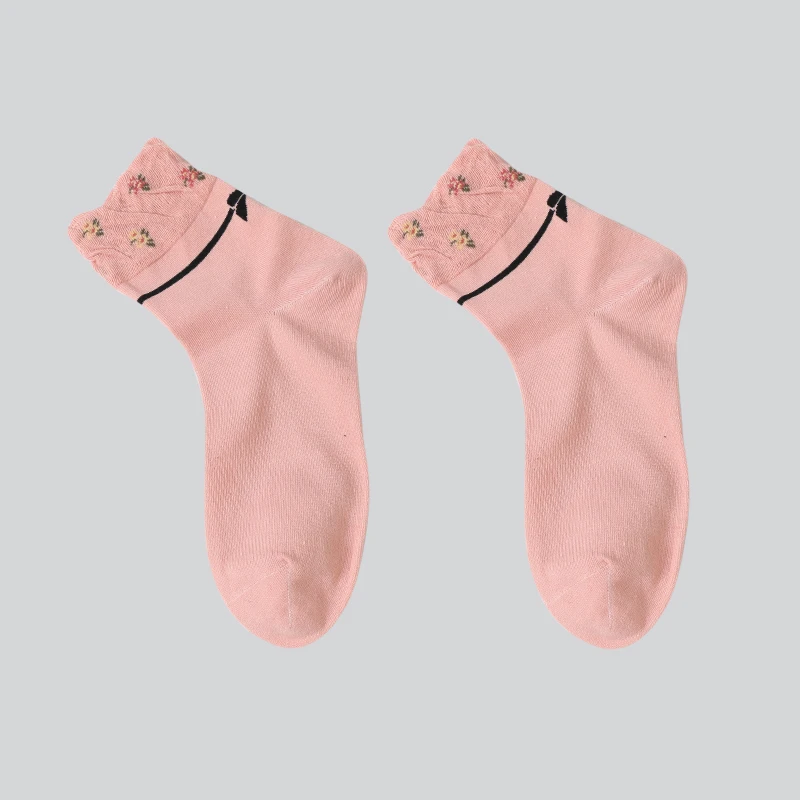 Женские хлопковые носки DONG AI осенне-зимние теплые женские с цветами в этническом