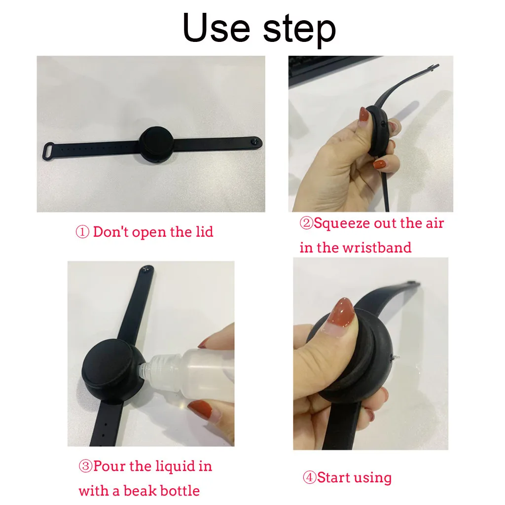 

Wash Hand Gel Men Women Kids Hand Sanitizer Dispensing Portable Bracelet Wristband Hand Dispenser 10ML for outdoor Disinfecta
